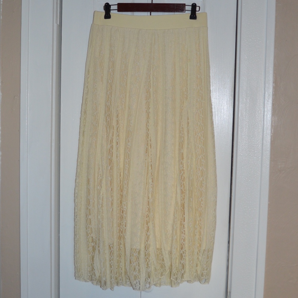 Ivory Lace Maxi Skirt